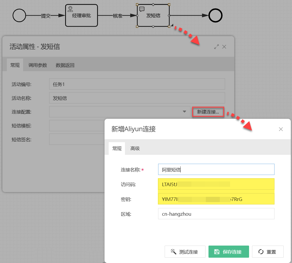 连接阿里云短信服务
